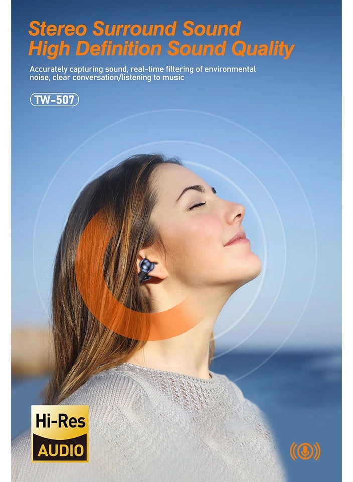 Black Bone Conduction Wireless Earphones BT5.4 full upgrade,lossless transmission more faster. Active noise reduction,binocular bilateral clear call,a new upgrade stereo dual channel. Compatible with iphone, ipad, most Android devices. - Image 5